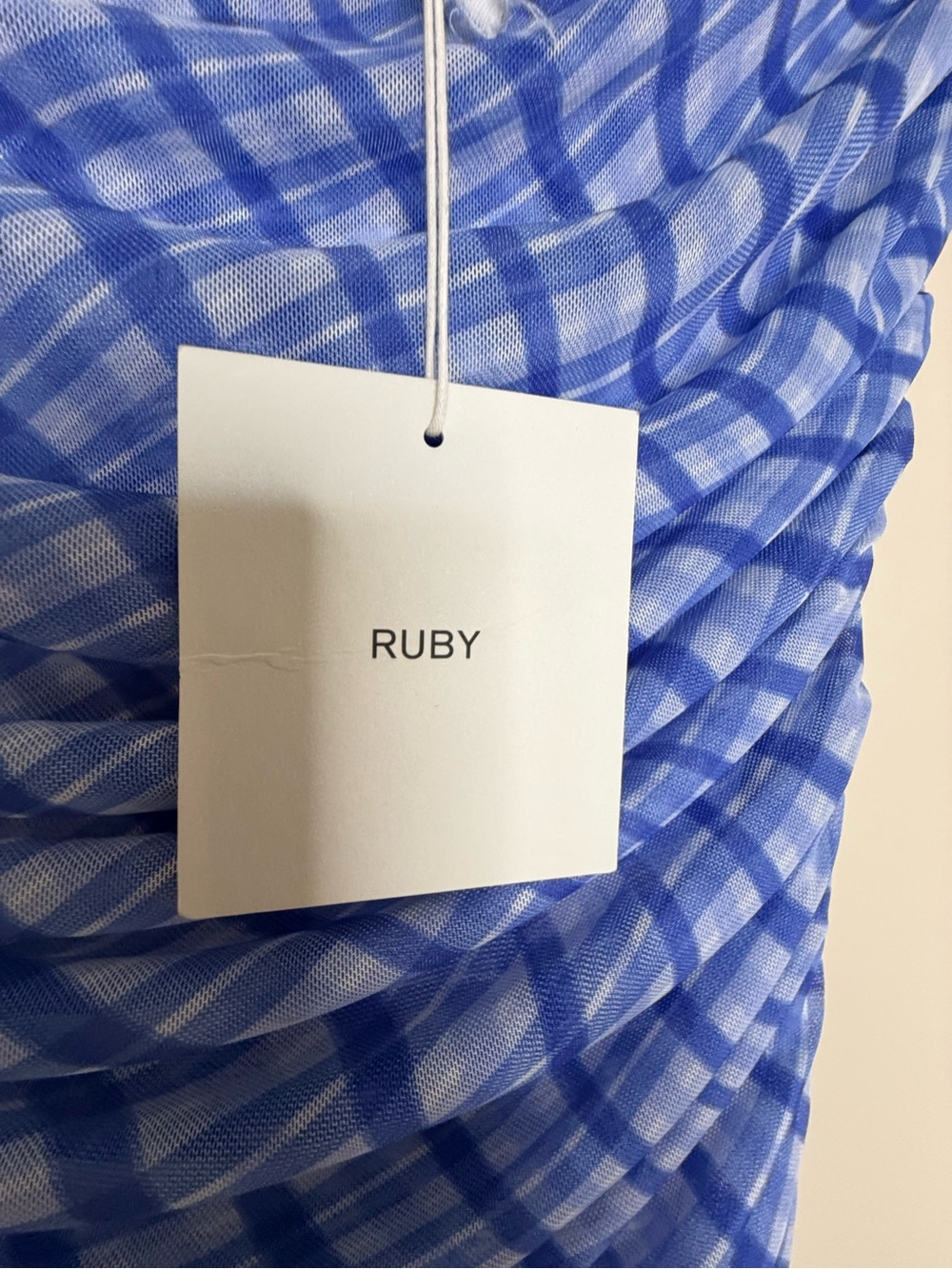 Ruby Rd. Blue Plaid Strapless Ruched Maxi Dress - Picture 4 of 6